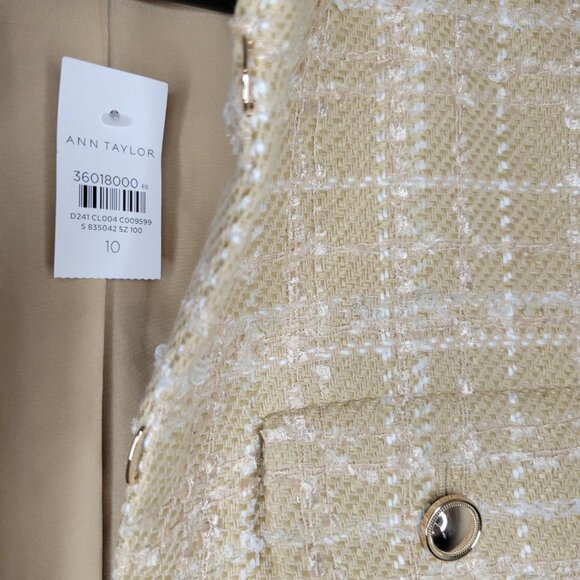 ANN TAYLOR NWT TWEED BLAZER SZ 10 - Picture 3 of 9